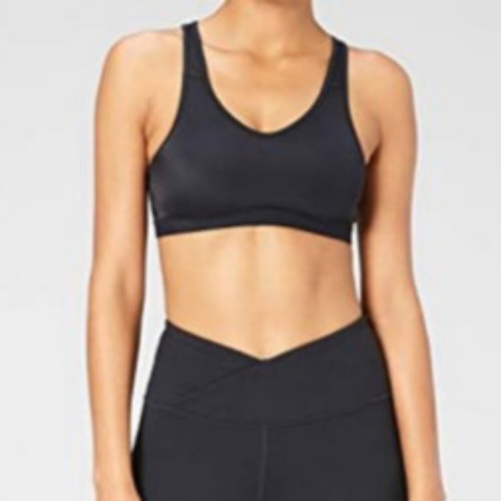 Core 10 Black Light Support Strappy Back Unique Sports Bra 34 C/D - Picture 4 of 8